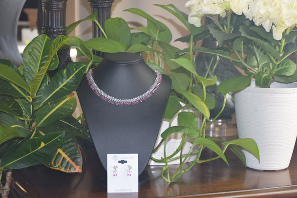 Stunning Ruby Diamond Necklace Set