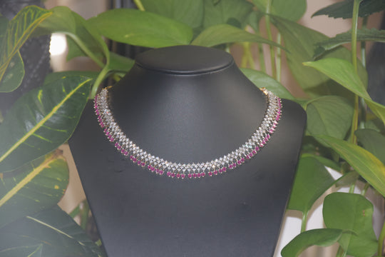 Stunning Ruby Diamond Necklace Set