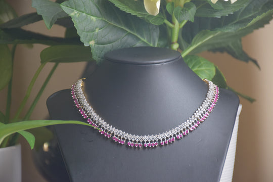 Stunning Ruby Diamond Necklace Set