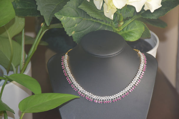 Stunning Ruby Diamond Necklace Set