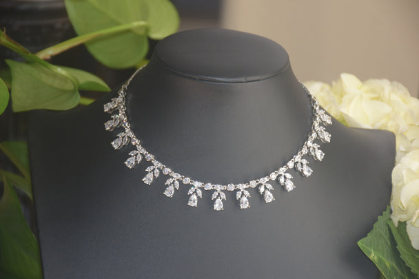 Floral Drop AD Necklace Set