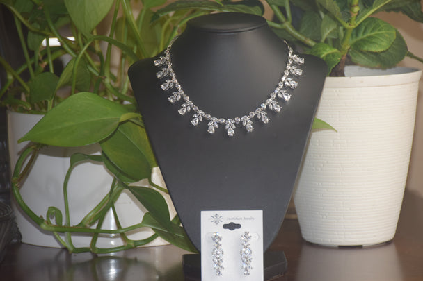 Floral Drop AD Necklace Set