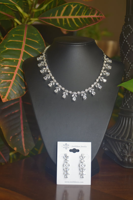 Floral Drop AD Necklace Set