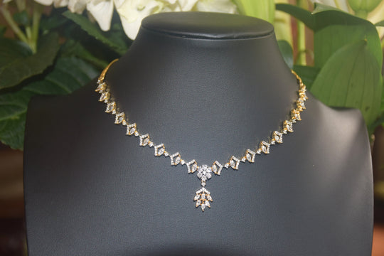 Floral Inspired American Diamond Necklace Set