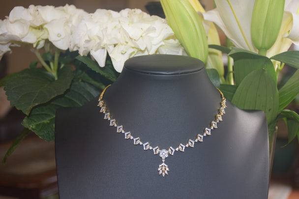 Floral Inspired American Diamond Necklace Set