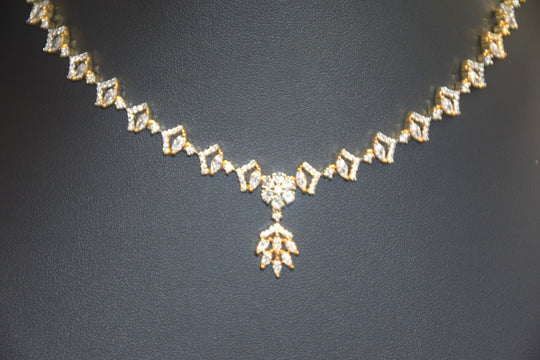 Floral Inspired American Diamond Necklace Set