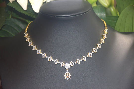 Floral Inspired American Diamond Necklace Set