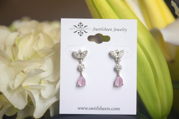 Nature's Elegance pink American Diamond Set