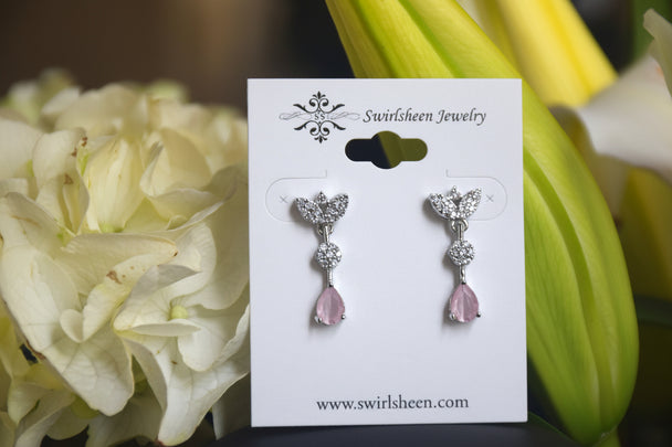 Nature's Elegance pink American Diamond Set