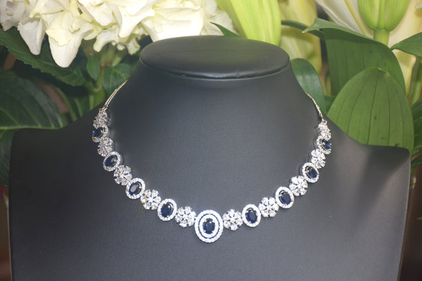 Elegant Brilliant Blue AD Stones Set