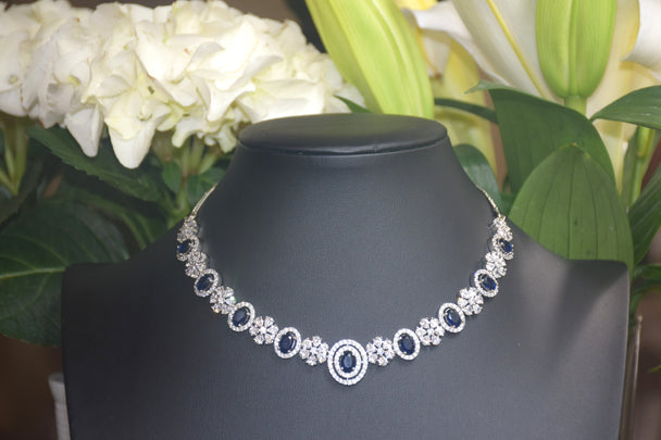 Elegant Brilliant Blue AD Stones Set