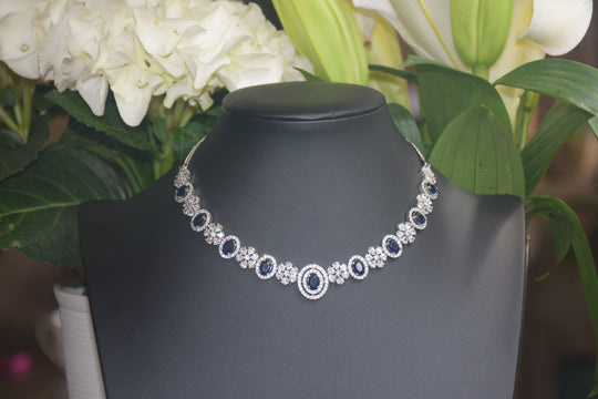 Elegant Brilliant Blue AD Stones Set