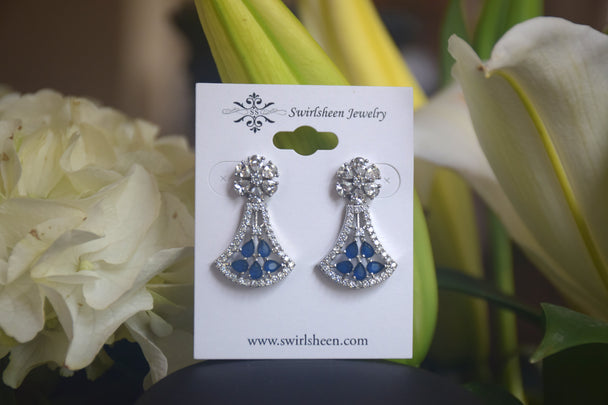 Elegant Brilliant Blue AD Stones Set
