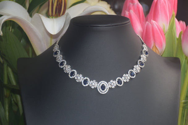 Elegant Brilliant Blue AD Stones Set