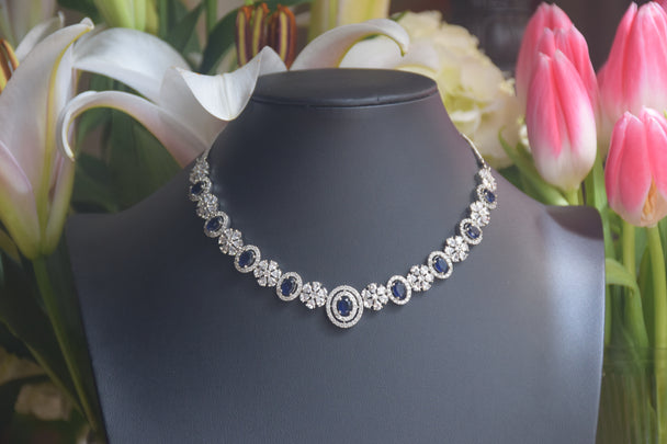 Elegant Brilliant Blue AD Stones Set