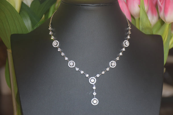 The Extended Circle & Diamond String Necklace Set.