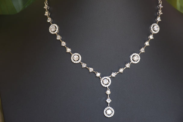 The Extended Circle & Diamond String Necklace Set.