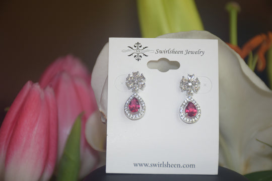 Delicate Ruby Stone Necklace Set