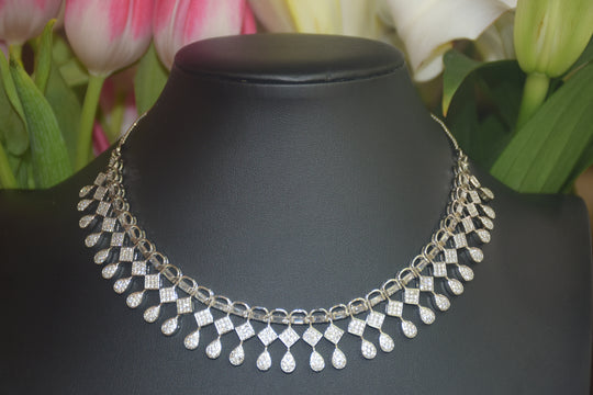 Striking Geometric Design American Diamond Set