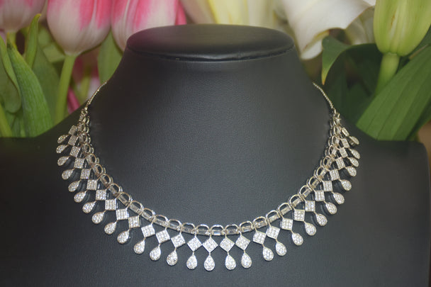 Striking Geometric Design American Diamond Set