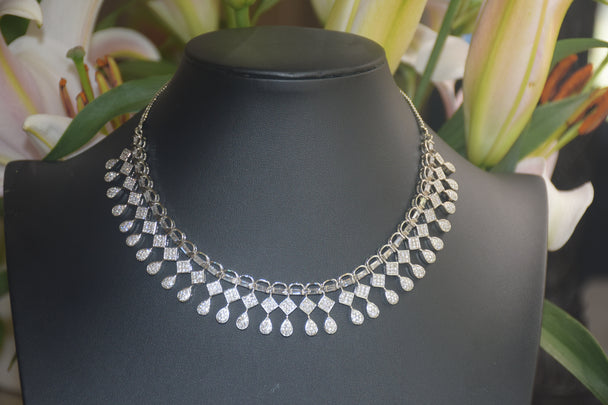 Striking Geometric Design American Diamond Set