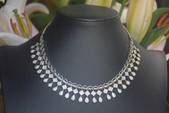 Striking Geometric Design American Diamond Set