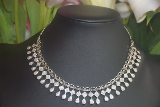Striking Geometric Design American Diamond Set