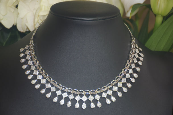 Striking Geometric Design American Diamond Set