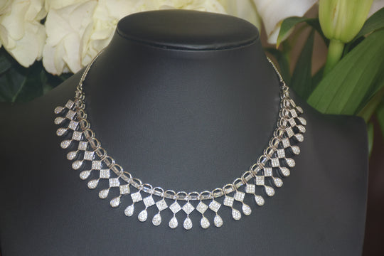 Striking Geometric Design American Diamond Set