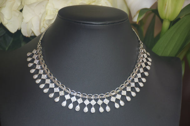Striking Geometric Design American Diamond Set