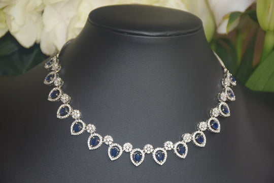 Floral Teardrop American Diamond Set