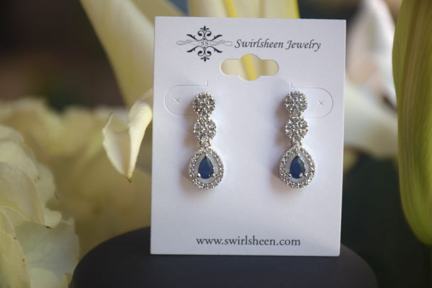Floral Teardrop American Diamond Set