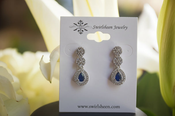 Floral Teardrop American Diamond Set