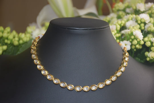 Exquisite Dual-Sided White Kundan & Minakari Necklace Set