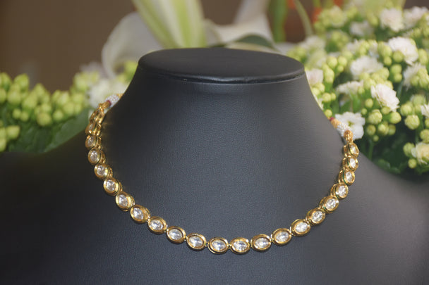 Exquisite Dual-Sided White Kundan & Minakari Necklace Set