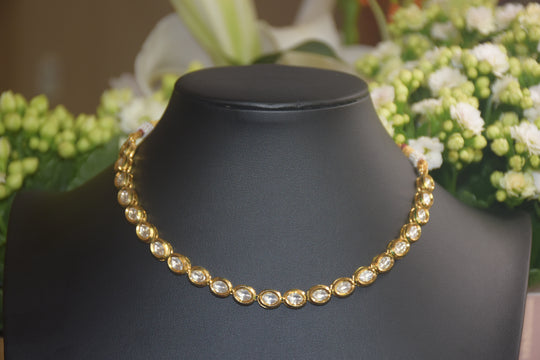 Exquisite Dual-Sided White Kundan & Minakari Necklace Set