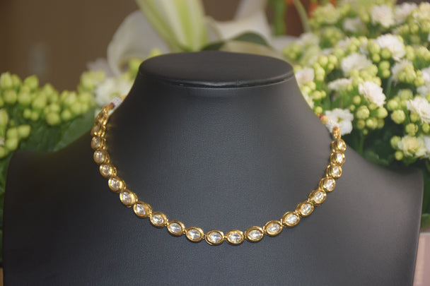Exquisite Dual-Sided White Kundan & Minakari Necklace Set