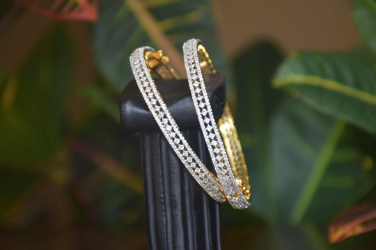 Intricate Diamond Bangles with Secure Clutch