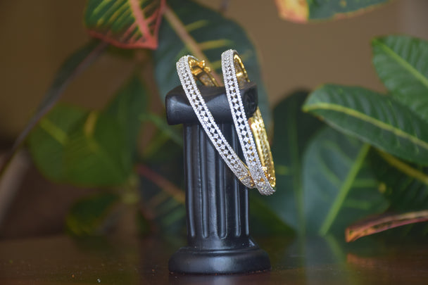 Intricate Diamond Bangles with Secure Clutch