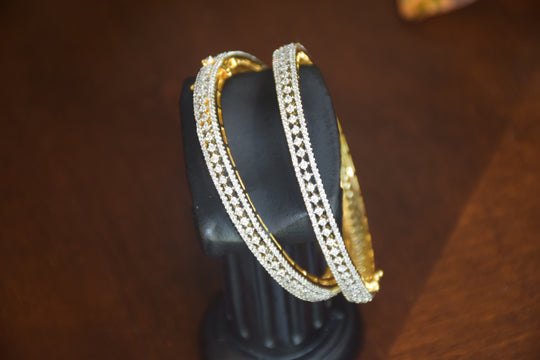 Intricate Diamond Bangles with Secure Clutch