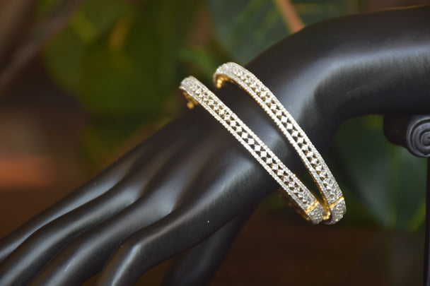 Intricate Diamond Bangles with Secure Clutch