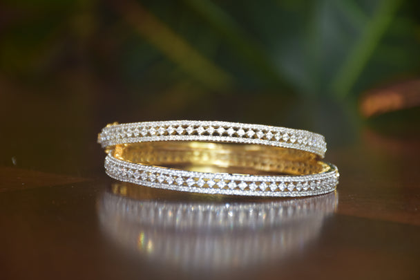 Intricate Diamond Bangles with Secure Clutch